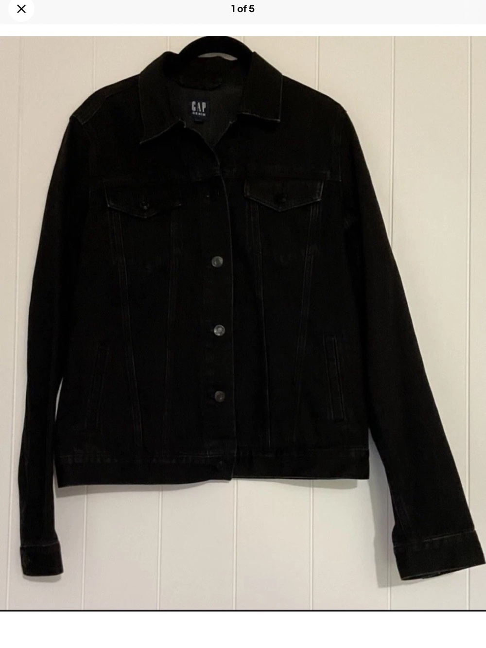 GAP Black Women's Denim Jacket - Button Front